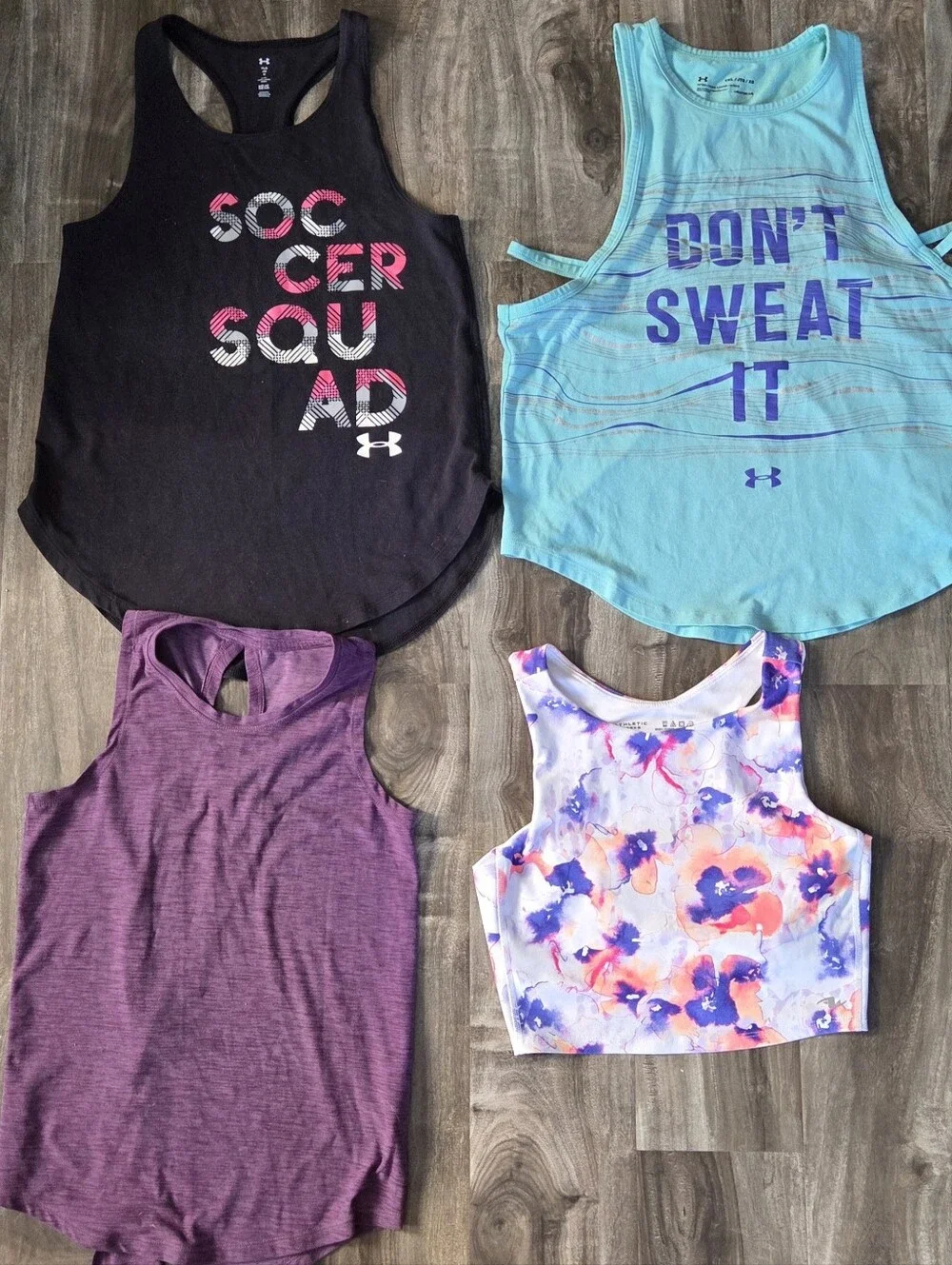Under Armour Black, Teal, Purple & Floral Women's Tank Top Set - Picture 11 of 12